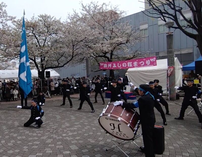 Image for the Tweet beginning: 本日の「第24回染井よしの桜祭り」でのリーダー演技披露の様子です！
ご覧いただいた皆様、また開催にご尽力いただいた関係者の皆様、誠にありがとうございました！

#本郷学園 #本郷高校 #本郷中学校 #本郷学園応援団 